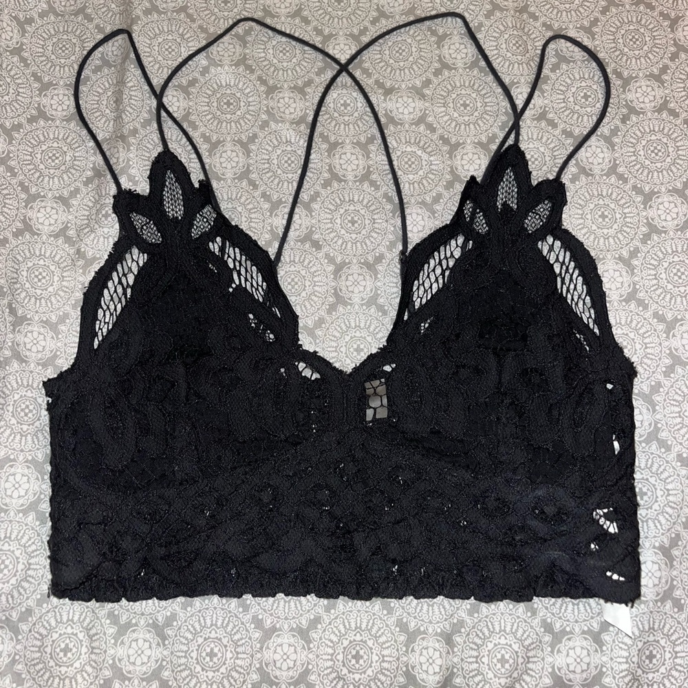Free People Adella Bralette Black